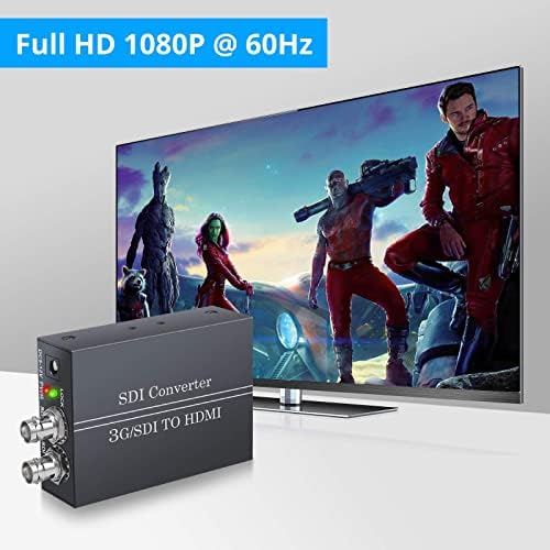 SDI to HDMI Converter,eSynic Professional SDI to HDMI Adapter SDI Loop Out Converter SDI in HDMI Output Support 3G-SDI HD-SDI SD-SDI to HDMI Stereo Audio De-embedder for Monitor Audio Video etc