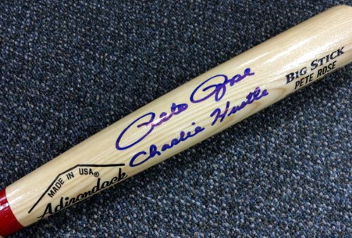 PETE ROSE AUTOGRAPHED BLONDE RAWLINGS BAT CINCINNATI REDS"CHARLIE HUSTLE" PSA/DNA STOCK #64923