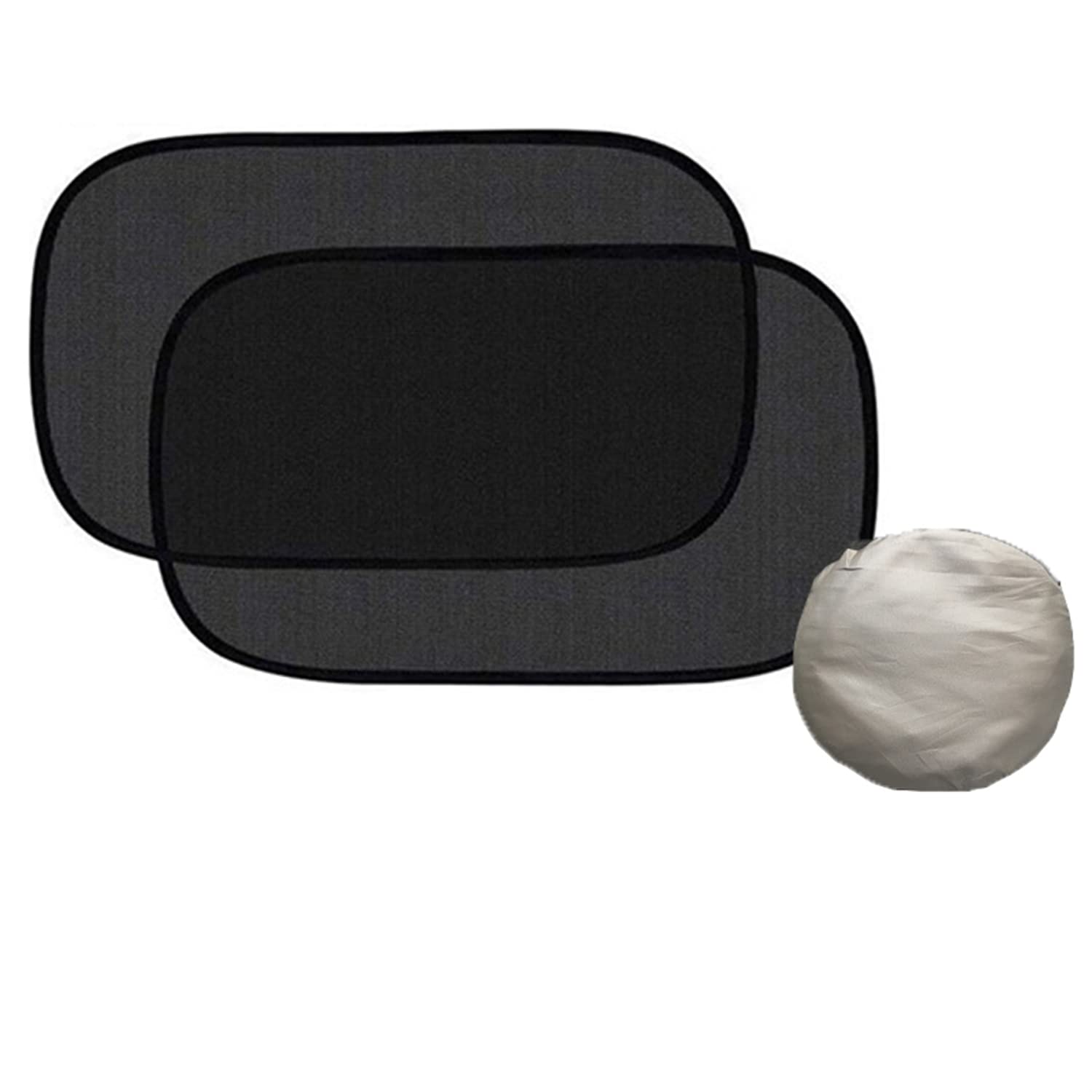 Wangcl Black Car Sun Shade 2 Pack,Car Window Shades For Kids Baby Pet Uv Rays/Sunlight Protection,Car Side Windscreen Window,Self-Adhesive Car Sun Shades,Baby Window Shade,Rear Side Window Universal Fit