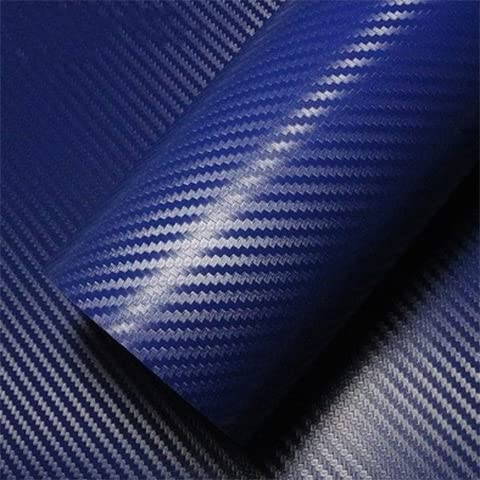 Image of 2 pcs Carbon Fiber for Chevy Bowtie Emblem Overlay Sheets Front /Back Vinyl Decal Wrap (Blue)