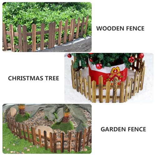 Image of DOITOOL Wooden Picket Fence Garden Border, Decorative Garden Fence Animal Barrier Landscape Fencing Border for Dogs, Flower Bed, Yard and Patio Outdoor Decor (Total Length: 120cm, Height: 30cm)