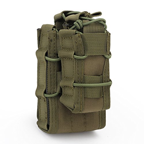 Tactical 5.56mm 9mm Double Stack Magazine Pouch MOLLE Mag Holder Mag Pouch Holster with Shock Cord Webbing