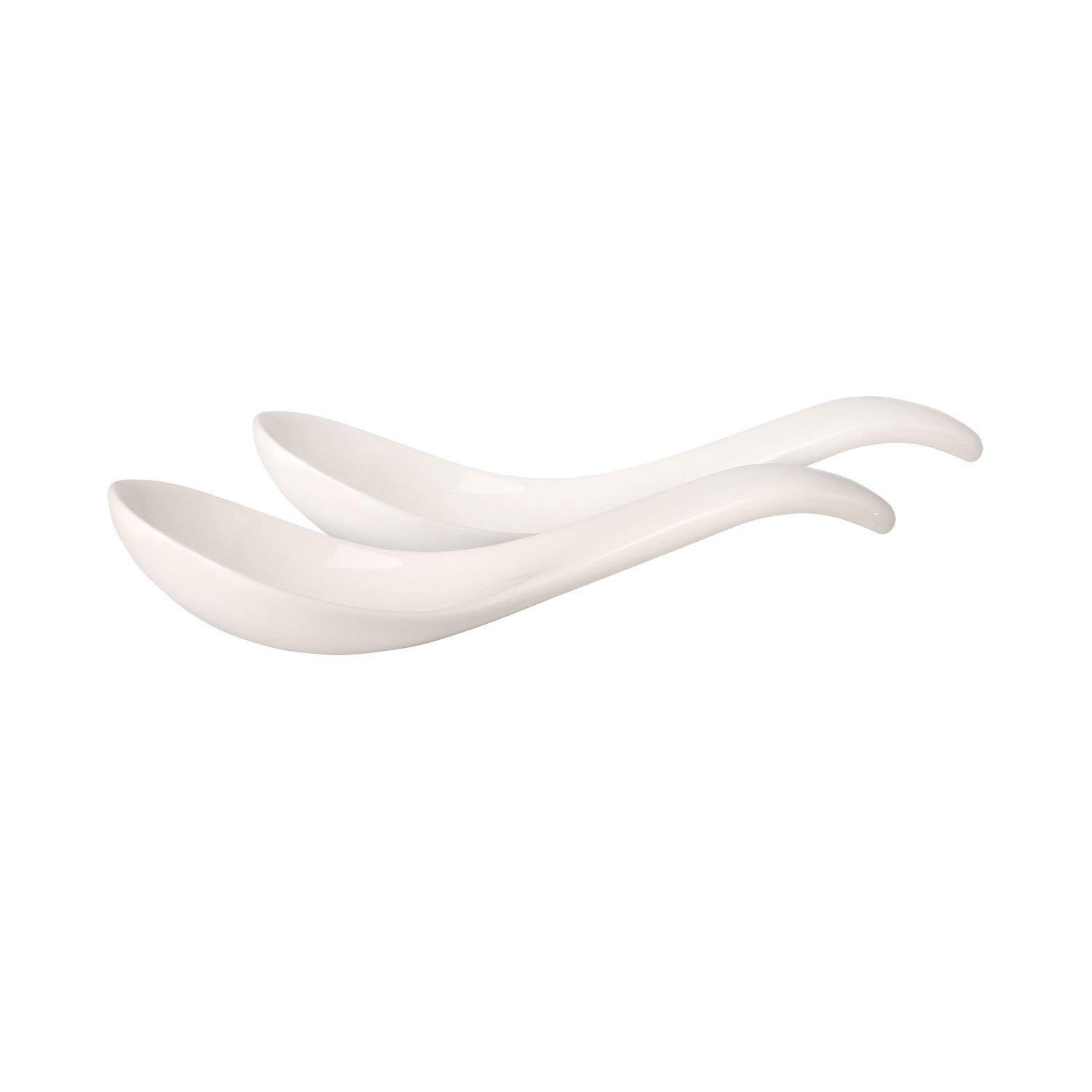 Villeroy & BochSoup Passion Asia Spoon Set of 2 - Premium Porcelain - Dishwasher and Microwave Safe - 5.75 Inches White
