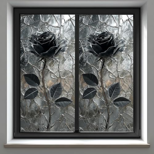 Vinilo Decorativo para Ventana Black Rose 17.51x39.37 pulgadas miniatura 3