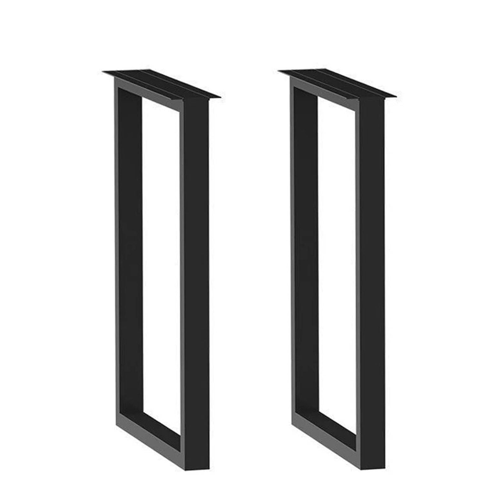 UYHBCNQD Rectangular Furniture Legs 4Pcs Replacement Legs Set Adjustable Feet Table Leg Support Legs Metal Dresser Feet Office Desk Parts(Nero,40cm x 62cm)