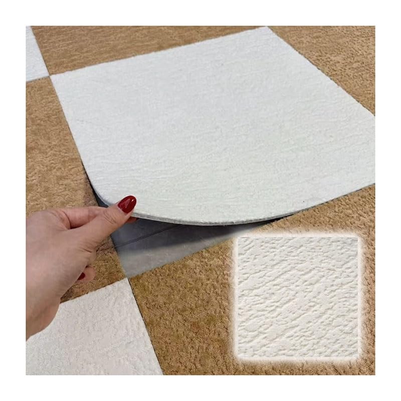 Dalles moquette auto-adhésives amovibles, tapis puzzle protecteur de sol pour pièce et bureau
