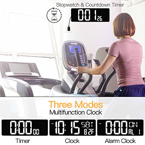 Xrexs Large Digital Wall Clock With Remote Control, 16.5 Inch Led Large Display Count Up & Down Timer, Adjustable Brightness Plug-In Alarm Clock With Day/Date/Temperature For Living Room, Office, Gym #TOP3