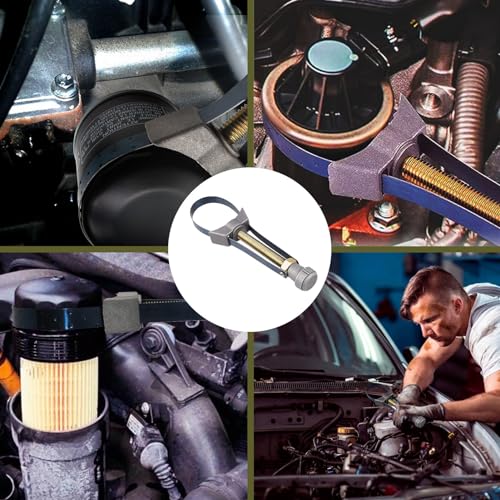 Altamejor Ölfilterschlüssel mit Verstellbarem Riemen, Ölfilterschlüssel für Motorrad Ölfilterschlüssel Set Ölfilterband, 60 Mm Bis 120 Mm Ölfilter-Entfernungswerkzeug