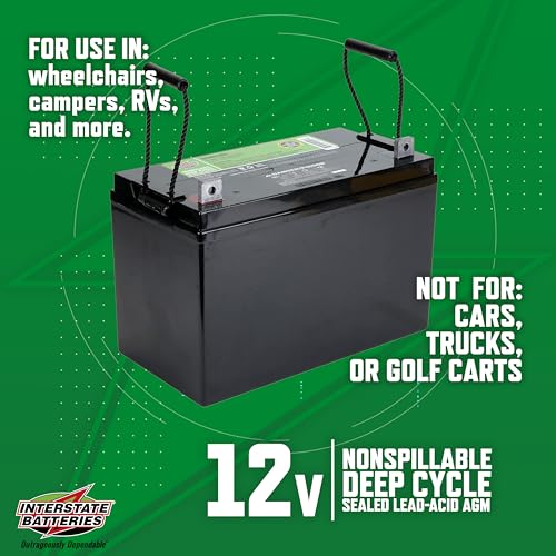 Image of Interstate Batteries Mobility Battery 12V 100Ah Group 29 SLA AGM L Terminal