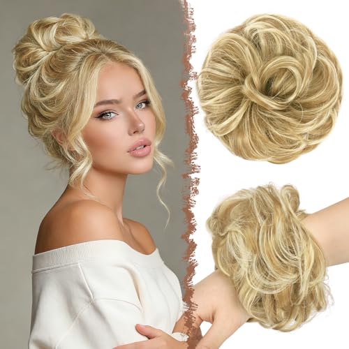 FESHFEN Chignon Finto per Capelli, Elastici Chignon Finti Sintetica Ondulato