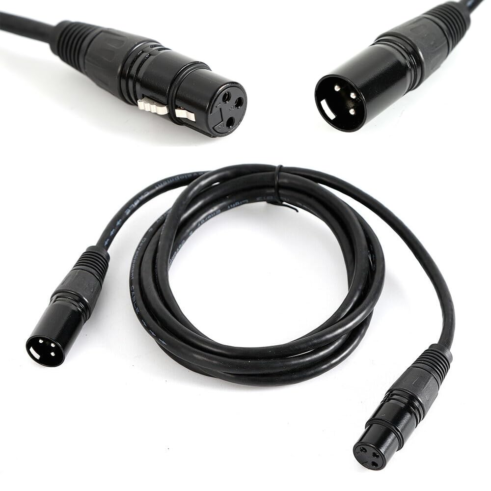 DMX - Cable de micrófono para micrófono, 2 m, para productos de iluminación de escenarios y dispositivos de audio, entrada XLR y faros de salida