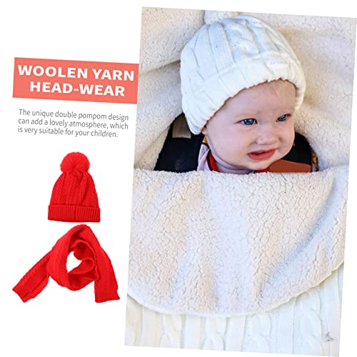 1Set Adorable Knitted Beanie and Scarf Warm Neck for Boys for Winter Activities Safe and Comfortable Material Design2