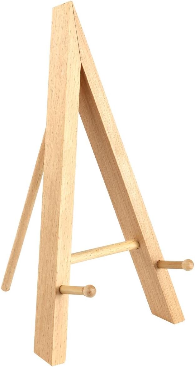 Set of 5 - Wooden Art Easel for Tabletop Use, 5 1/4" Wide with 1 1/4" Long Pegs, Holds Items up to 1 Lbs,