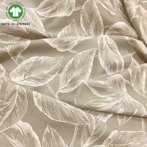 Image of HOMEMONDE Cotton Bedsheet with 2 Pillow Covers Soft Breathable 90 x 100 Inch Printed Flat Queen Size Bed Sheet, Perfect for Home Decor & Gifting - Tana Green
