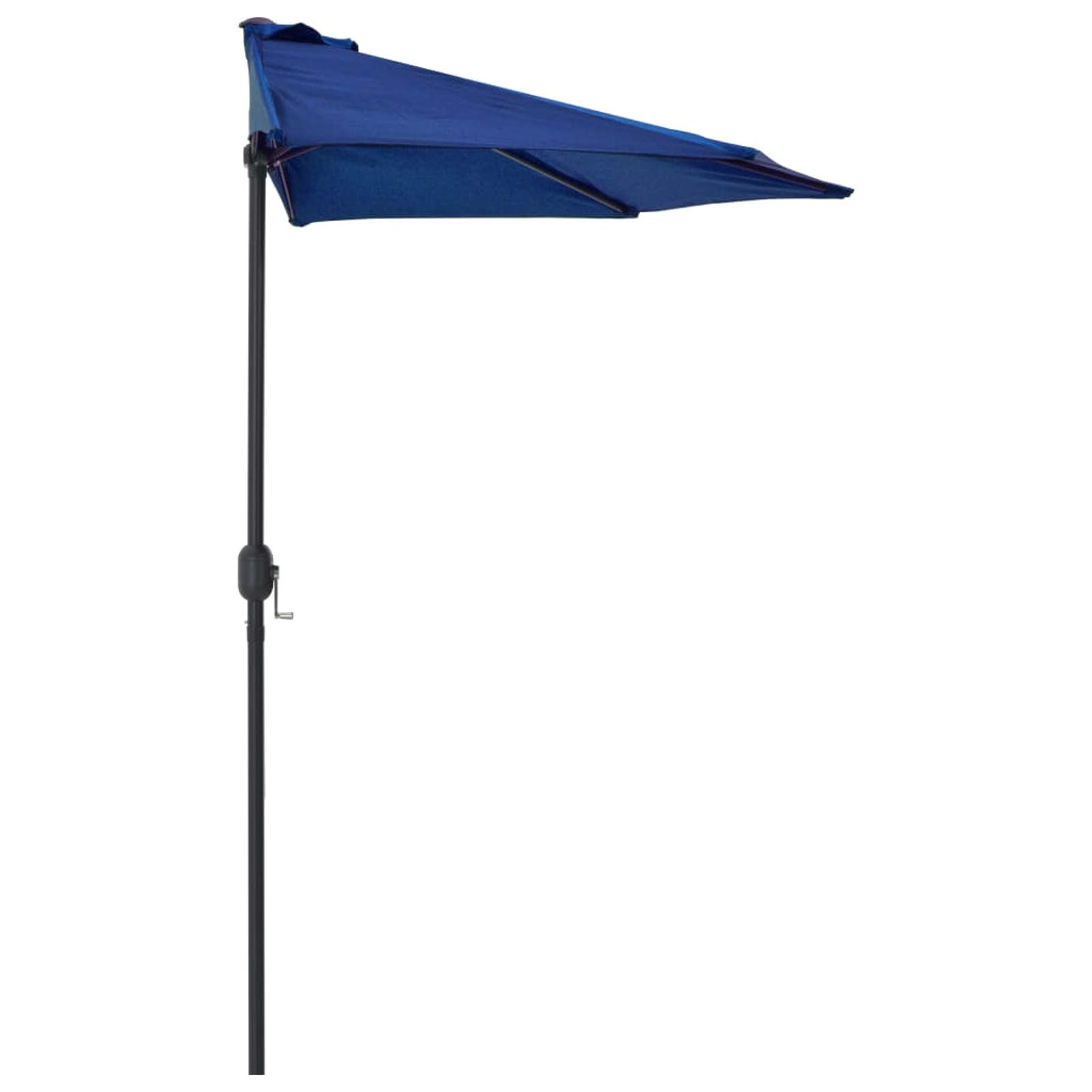 Homgoday Sombrilla balcón semicircular Palo Aluminio Azul 270x144x222 cm Sombrilla de Jardín,Protección UV Sombrilla Jardín Grande Orientable Jardín Parasol Balcón