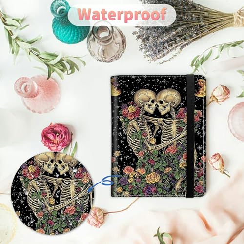 Image of Photo Album 4x6 120 Pockets Photos with Strong Elastic Band, Small Mini Albums Sheet Protector Folder for Photos, Album for Family Wedding Women Men Baby Vacation Gift, Skull Black