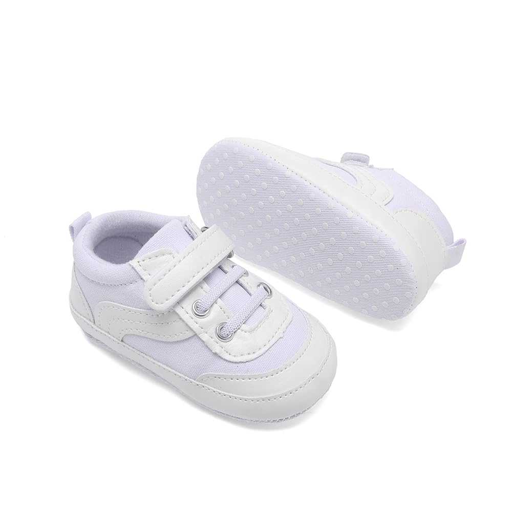 Clowora Unsex - Zapatos de lona para bebé y niña, suela suave, antideslizantes, informales, zapatos planos para bebés y niños pequeños, de 3 a 18 meses