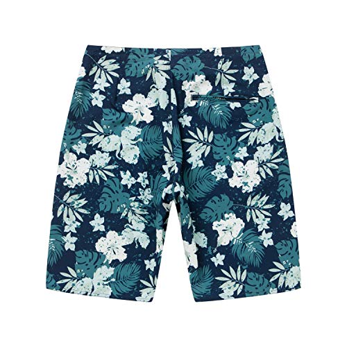 Men's Spandex Hawaiian Beach Board Shorts with Zipped Pocket in Flamingo Party4