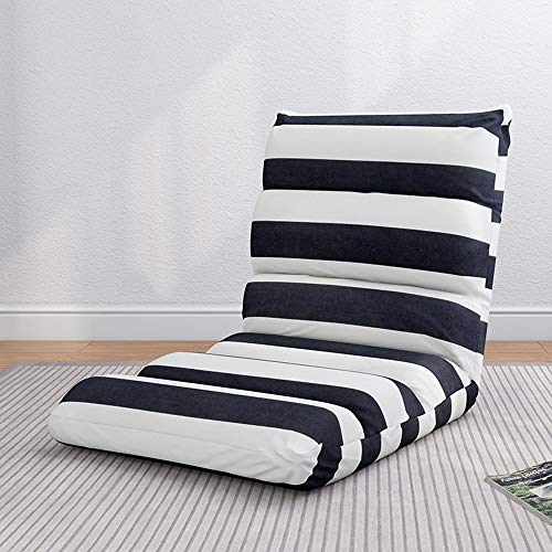 Silla de suelo ajustable, sofá perezoso extraíble lavable con respaldo, silla de meditación plegable de 5 posiciones para balcón y dormitorio, color gris
