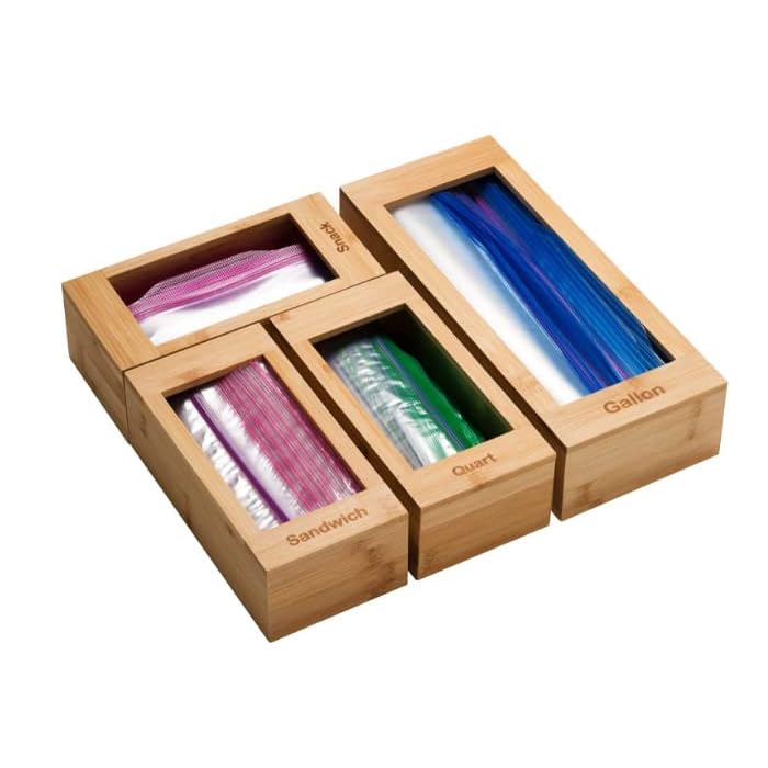 Buy HQPRO Bamboo Wrap Plastic Giant Box Container for Ziploc Bag