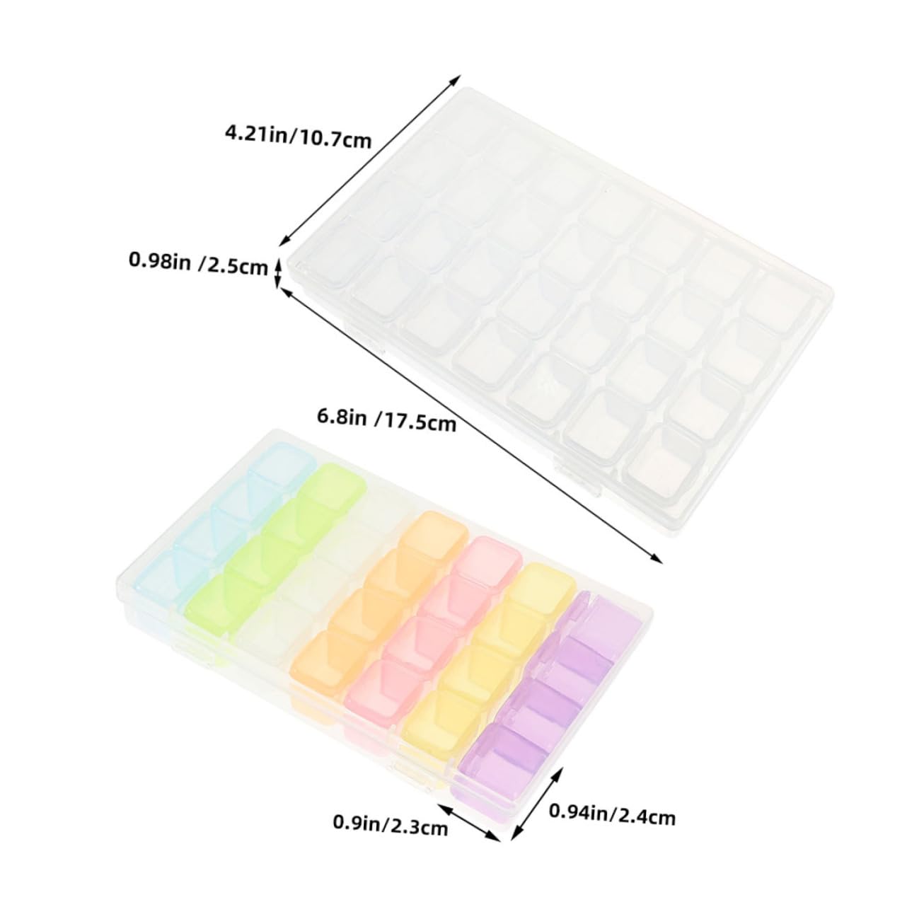 Gogogmee Nail Accessories Organizer 28 Grids Nail Charm Box Bead Storage Box Portable Design