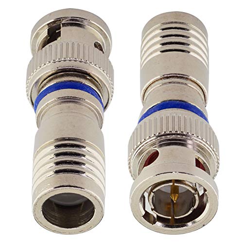 Conector BNC macho coaxial para cable RG6 RG59 2 unidades miniatura 2