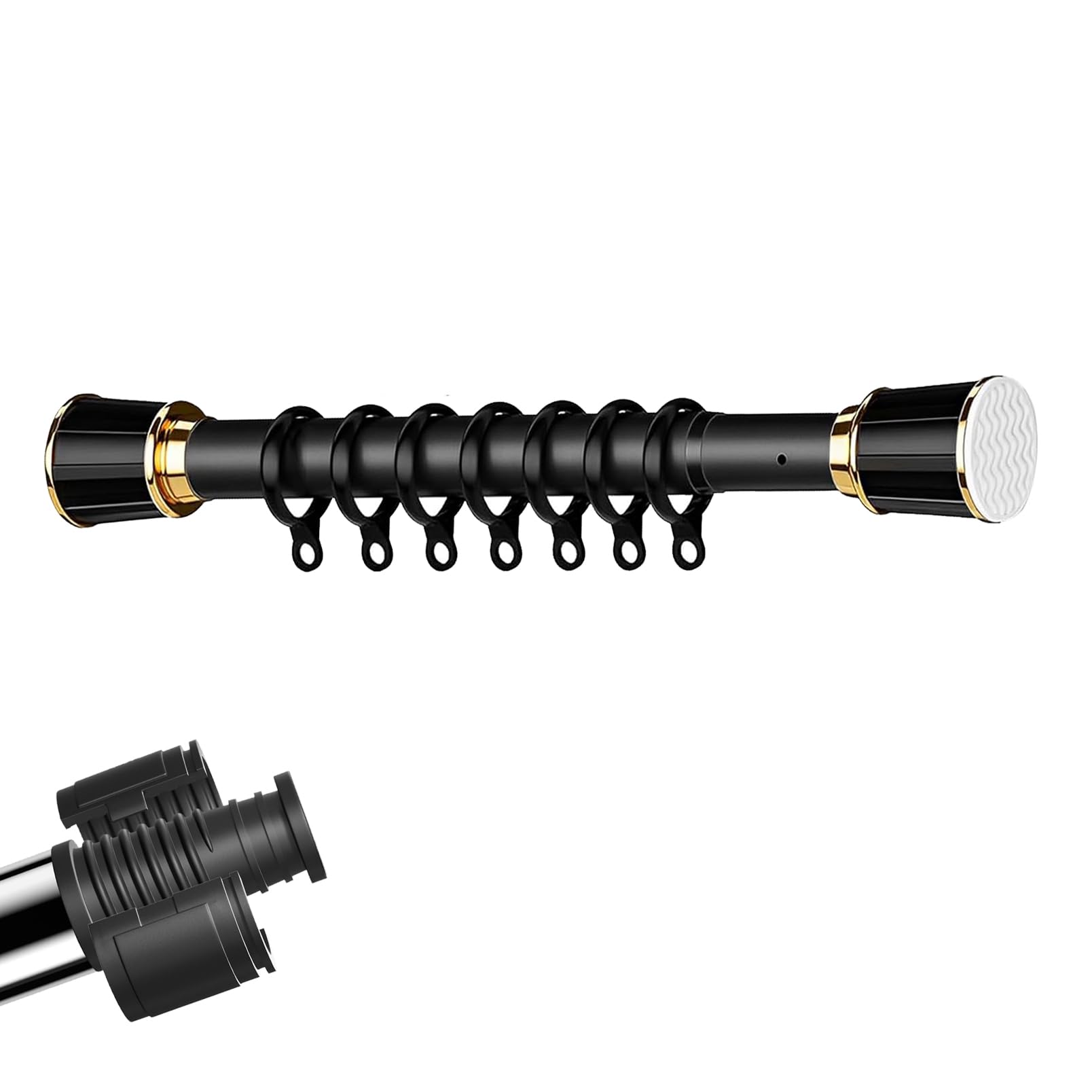 GLDYTVF Adjustable Black Shower Curtain Rod 3.64.5m Extendable NoDrill Pole Easy Install Tension Rod for Bathroom SpaceSaving Design Durable & Stylish