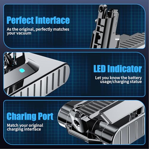 Image of POWTREE 7000mAh 25.2V Screw-in Replacement for Dyson V11 Battery Compatible with V11 SV14 299820 331139-03 970145-02 970145-06 Absolute,Animal,Motorhead,Fluffy,Torque Drive Cordless Vacuum Cleaner
