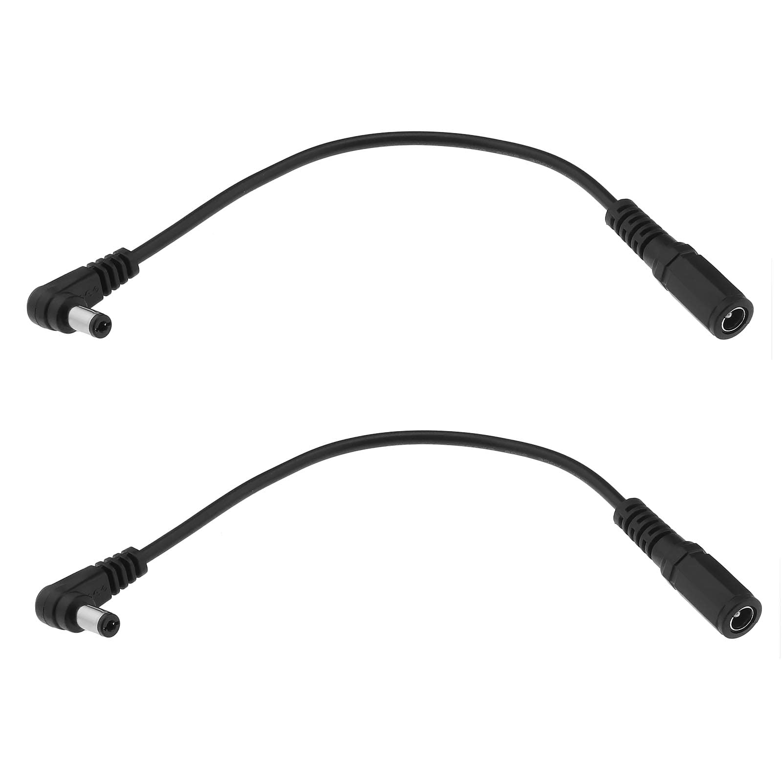 eMagTech 2PCS DC Power Extension Cable 90 Degree 5.5mmx2.1mm Right Angle Male to Female Plug Jack Extension Cord for CCTV Security Camera Surveillance 20cm