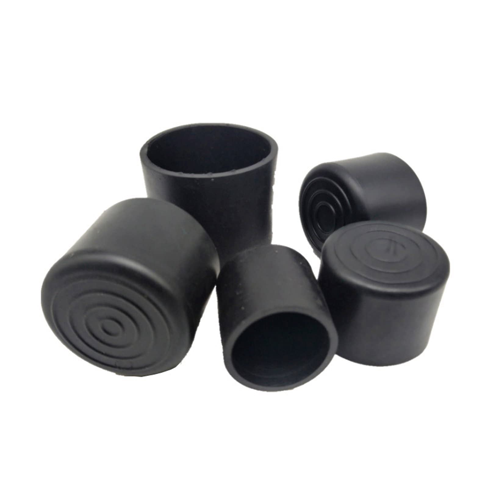 Chair Leg Floor Protectors Black Rubber Chair Leg Caps Tube End Covers 8 Pcs Multiple Sizes(48mm)