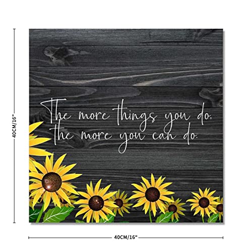 Plaque en bois tournesol 40x40cm pour décoration murale rustique - 3