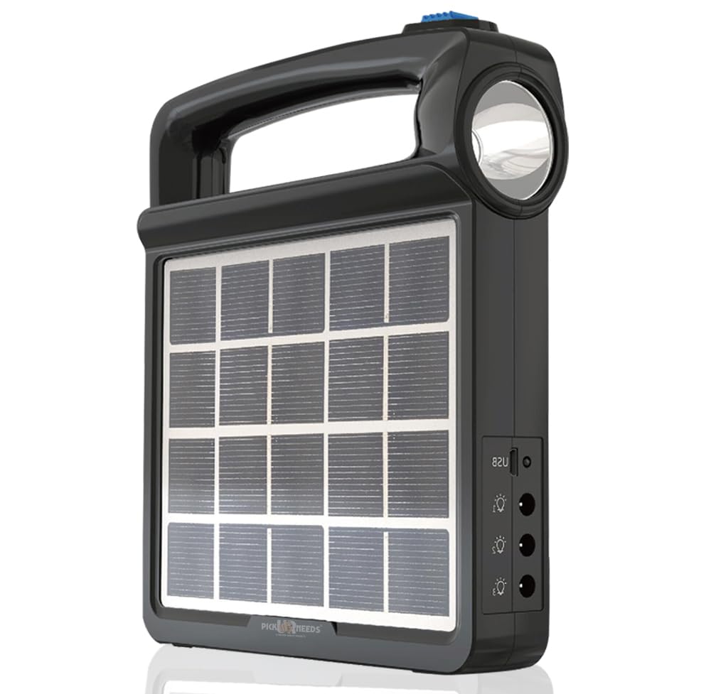 Pick Ur Needs Solar Emergency Rechargeable Light Panel USB Port with Flashlight Outdoor Emergency Lamp Lighting