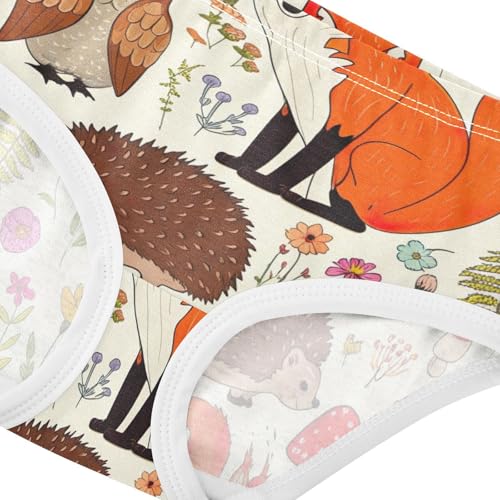 Cotton Toddler Girls Underwear Cute Animals Fox Beige Panties Little Girl Durable Underpants Briefs 2t4