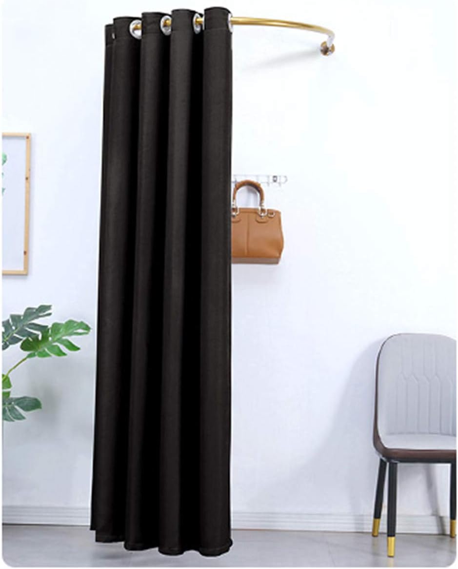 BEIFU FORM Fitting Room Curtain Stainless Steel Rod of Clothing Store Fitting Room Changing Room Curtain Track Curtain Ring Shelf XYSY-001(Black, 39“x39”)