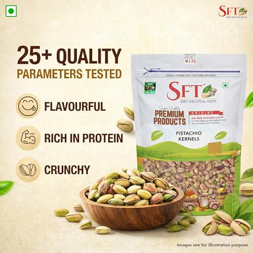 Image of SFT Premium Unsalted Pistachio Kernels 100g|Healthy Snacks, Dry Fruits, Pista| Super Crunchy & Delicious | Non GMO |, Rich In Protein, Phosphorus, | Dietary Fibre | Premium Nuts