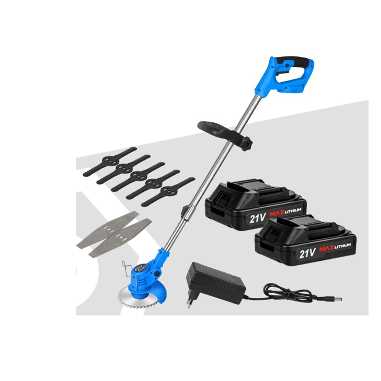20V elektryczna podkaszarka do trawy bezprzewodowa kosiarka do trawy 12 cali automatyczne zwalnianie przecinak do żyłki przycinanie narzędzia ogrodnicze akumulator litowo-jonowy (Color : 21V-Set2, S