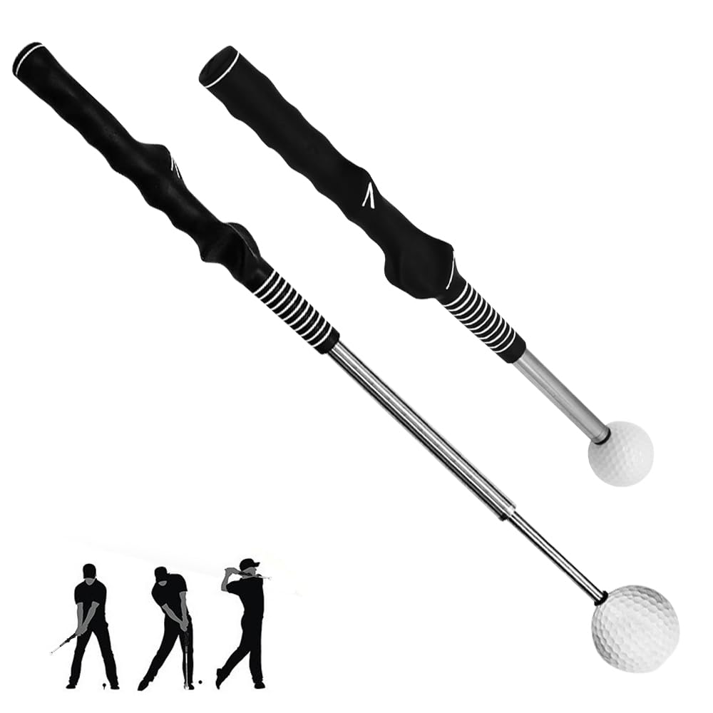 CJBIN Golf Wing Training Aid, Retractable Golf Training Aids, Telescopic Golf Swing Trainer for Warm-up, Golf Swing Practice Stick for Chipping Hitting Strength, Tempo, Correcting Gesturer Training