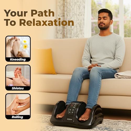 Image of Durafit91 Electric Foot Massager for Pain Relief, Feet Massager with Hand Simulation Massage, Air Compression, Shiatsu, Deep Kneading, Blood Circulation, Relaxation & Stress Relief, Portable Massager