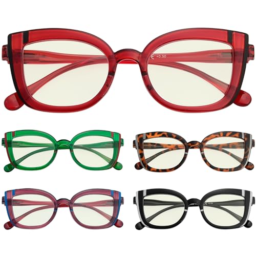 Image of Eyekepper 5-pack Reading Glasses Blue Light Blocking Women Stylish Readers