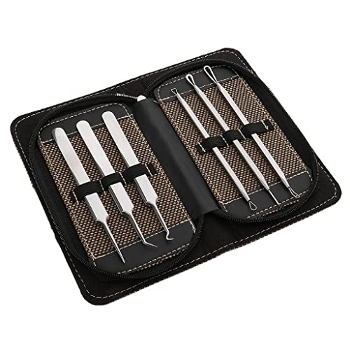 Jojomis 6 Pieces Stainless Steel Blackhead Pimple Blemish Comedone Extractor Remover
