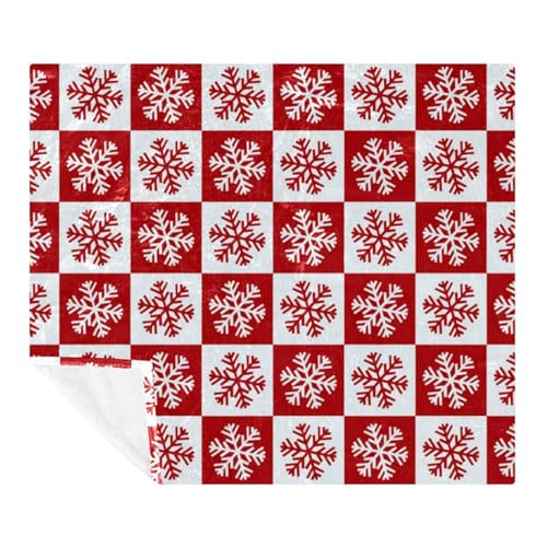 Couverture flocon de neige rouge en microfibre douce haute densité - 2