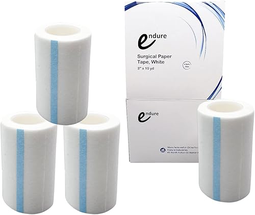 Miniatura 9 de Endure Altape, Cinta de papel médica hipoalergénica (2" x 10 yardas), fuerte adhesivo transpirable, cinta médica de papel blanco, (caja de 6 rollos)