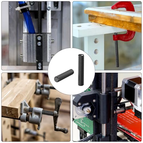 Dayalo Gewindestangen DIN976, 6 Stück M6 x 100mm Gewindestab, Gewindestift Aus Edelstahl A2V2, Schwarzes Oxid