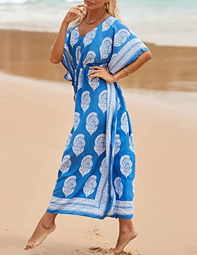 Image of Eddoyee Loose Beach Kaftan Dresses for Women Caftan Swimsuit Cover Up