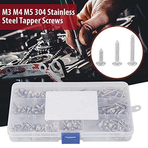 Tornillos autoperforantes Pan 220 pcs acero inoxidable miniatura 6