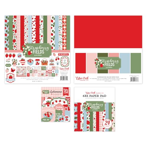 Strawberry Fields Classic Bundle Cardmaking Scrapbooking Paper 12x12 Kit