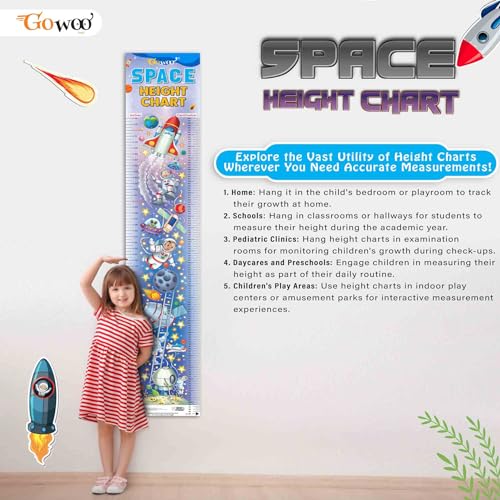 Image of GO WOO Life Cycle Chart and SPACE HEIGHT CHART | Set of 2 charts 1 Educational + 1 Height Chart | Interactive Combo of Life Cycle Chart and Space Height Chart Combo for Young Explorers
