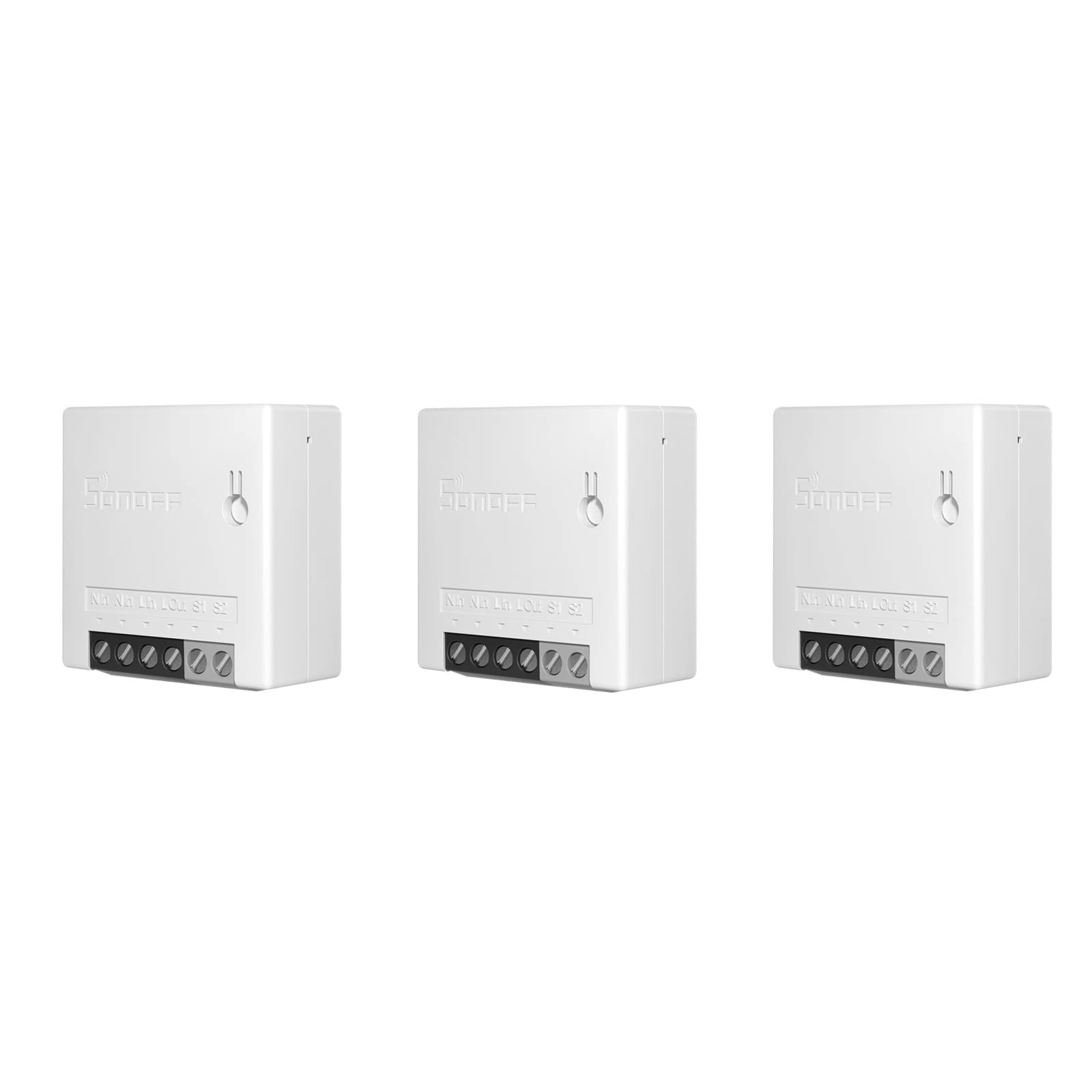 SONOFF SONOFF MINI R2 3PCS Interruptor Inteligente Inalámbrico WiFi para Casa Inteligente,Funciona con Alexa, Google Home.no Requiere Controlador HUB (Actualización MINI)