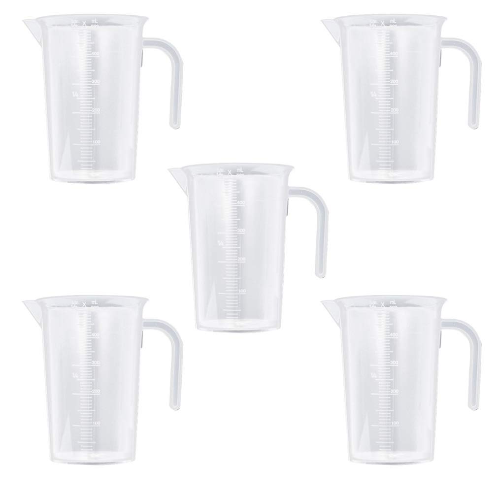 5 bicchieri graduati in plastica cucina, brocche dosatrici, contenitore graduato, tazza caffè professionale, caffè, latte, brocca schiumare caffè espresso, cappuccino, latte