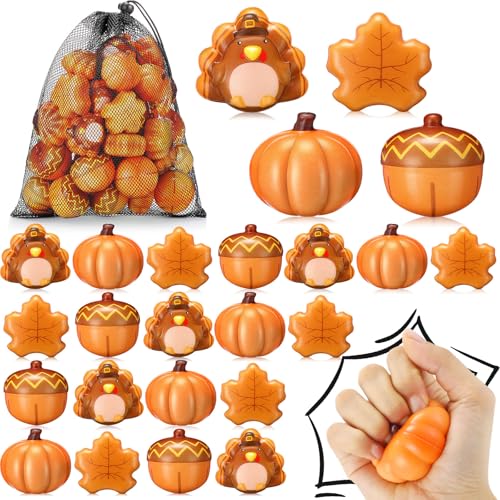 HyDren 24 Pcs Fall Party Favors Thanksgiving Balls Bulk Pumpkin